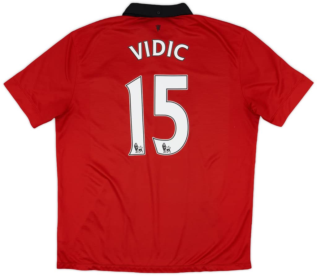 2013-14 Manchester United Home Shirt Vidic #15 - 7/10 - (XL)