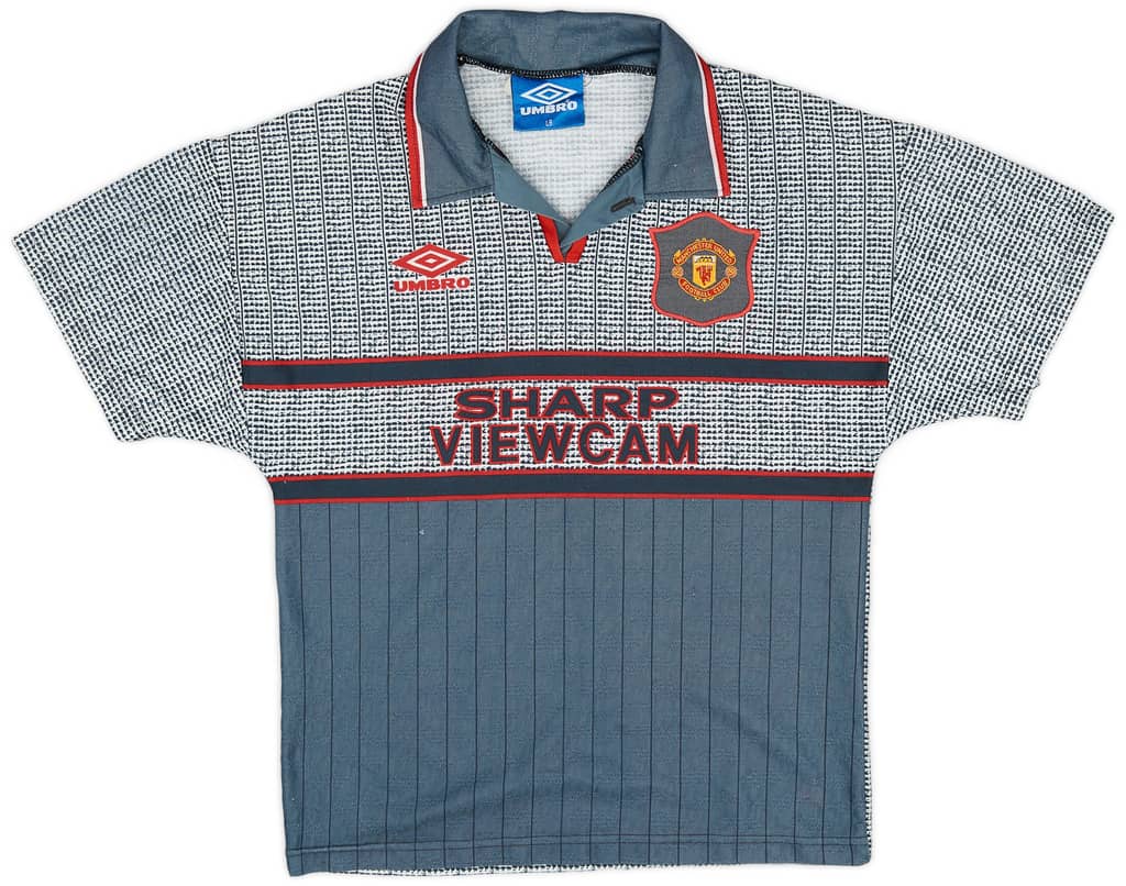 1995-96 Manchester United Away Shirt - 8/10 - (L.Boys)