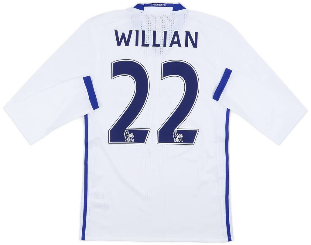 2016-17 Chelsea Player Issue Third L/S Shirt Willian #22 (S/M)