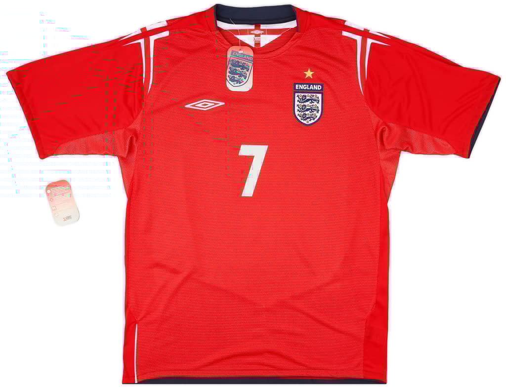 2004-06 England Away Shirt Beckham #7 (L)