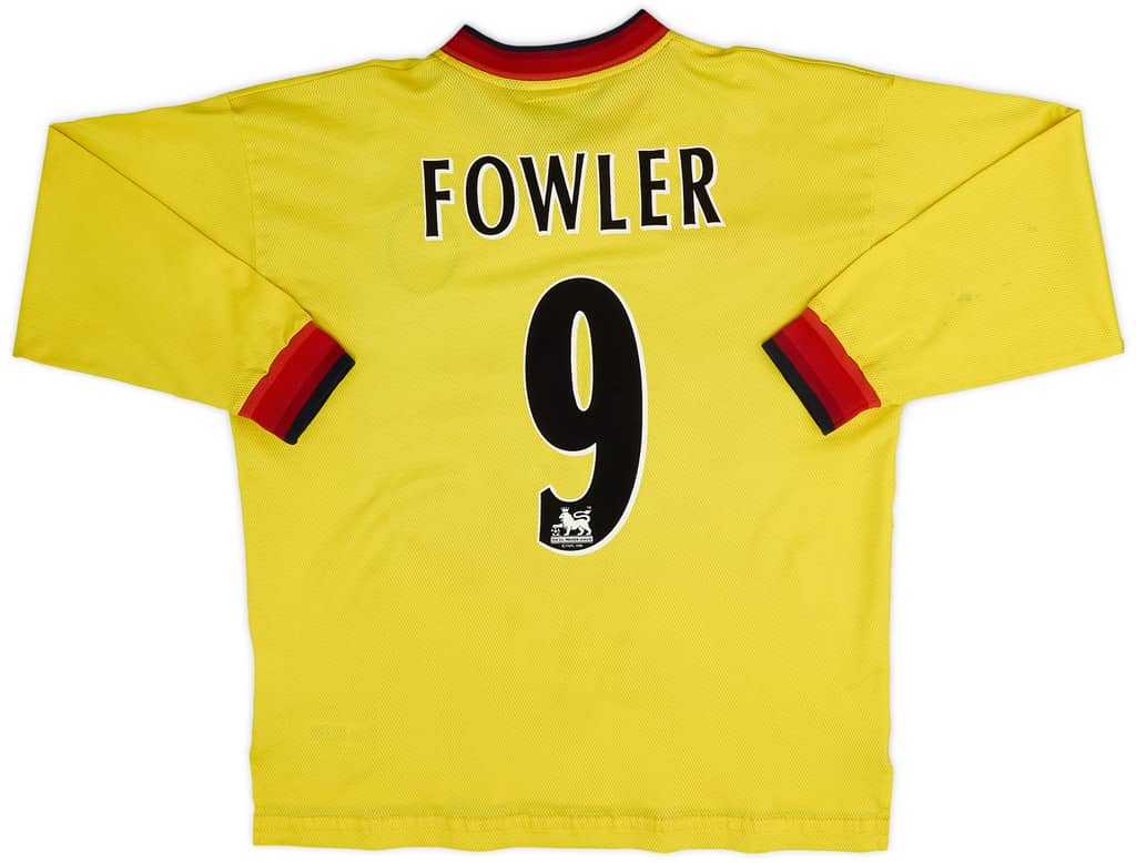 1997-99 Liverpool Away L/S Shirt Fowler #9 - 7/10 - (XL)