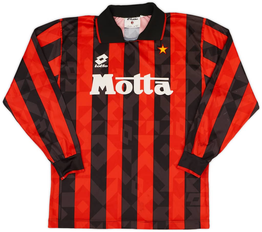 1993-94 AC Milan Home L/S Shirt - 7/10 - (L)