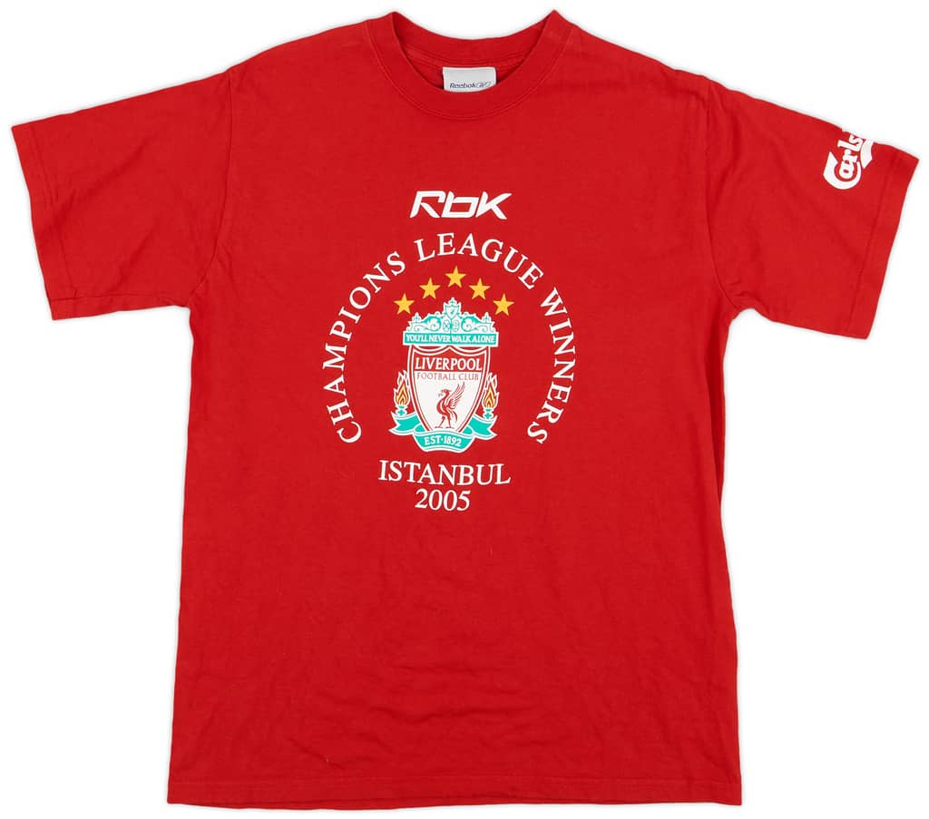 2005-06 Liverpool Reebok 2005 CL Winners Tee - 9/10 - (XS)
