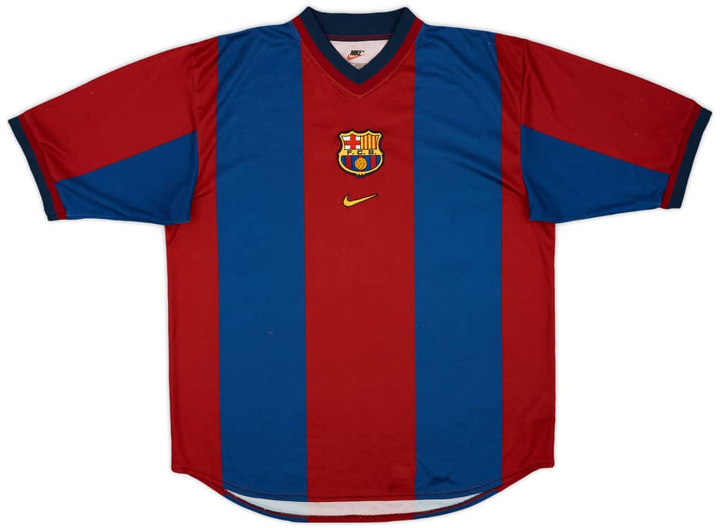 1998-00 Barcelona Home Shirt Abelardo #5 - 9/10 - (L)