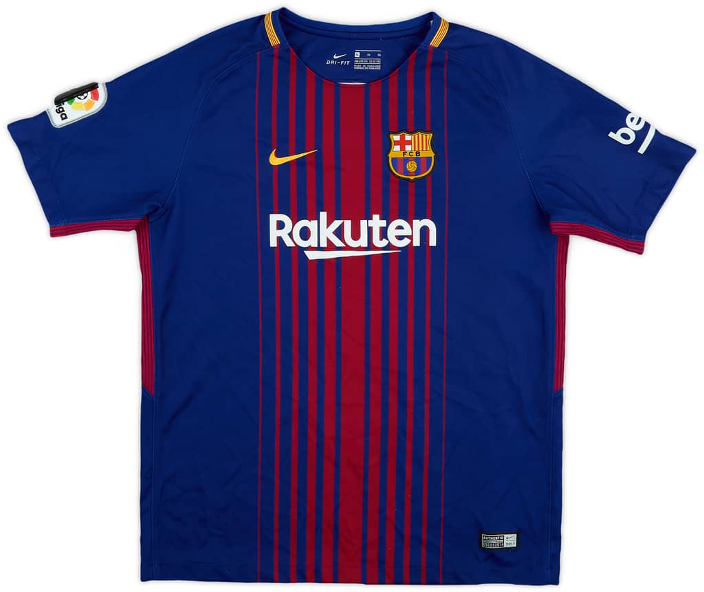 2017-18 Barcelona Home Shirt - 9/10 - (XL.Boys)