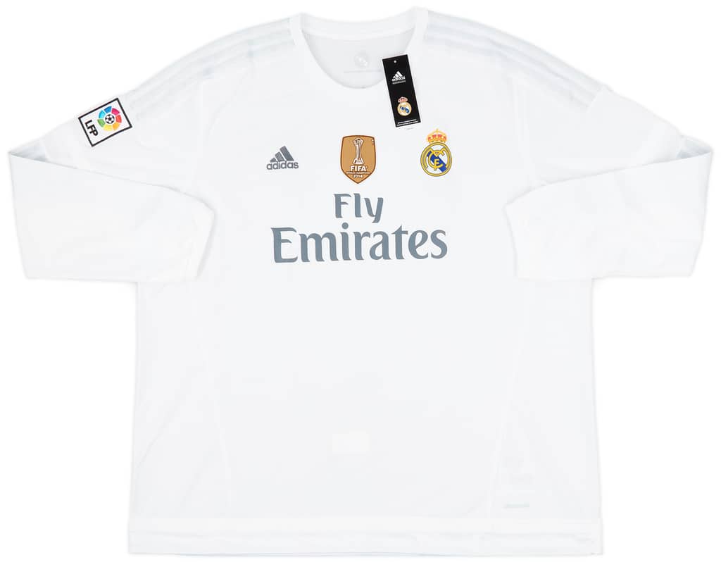 2015-16 Real Madrid Home L/S Shirt Bale #11 (3XL)