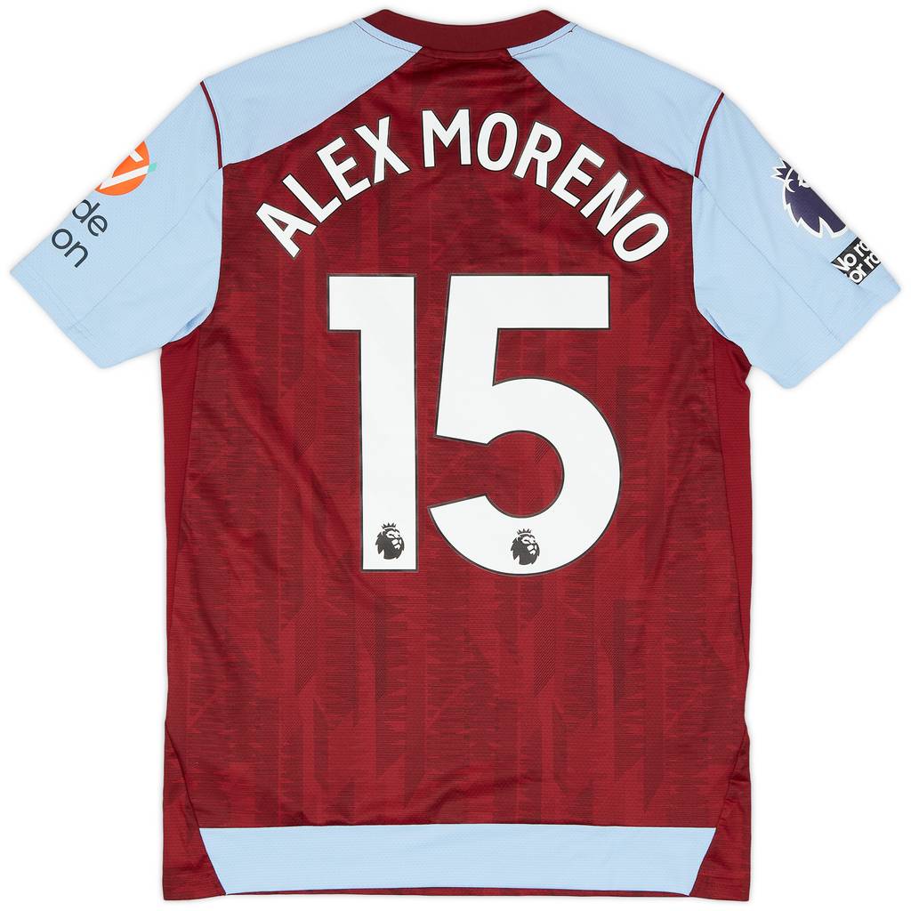2023-24 Aston Villa Match Issue Home Shirt Alex Moreno #15