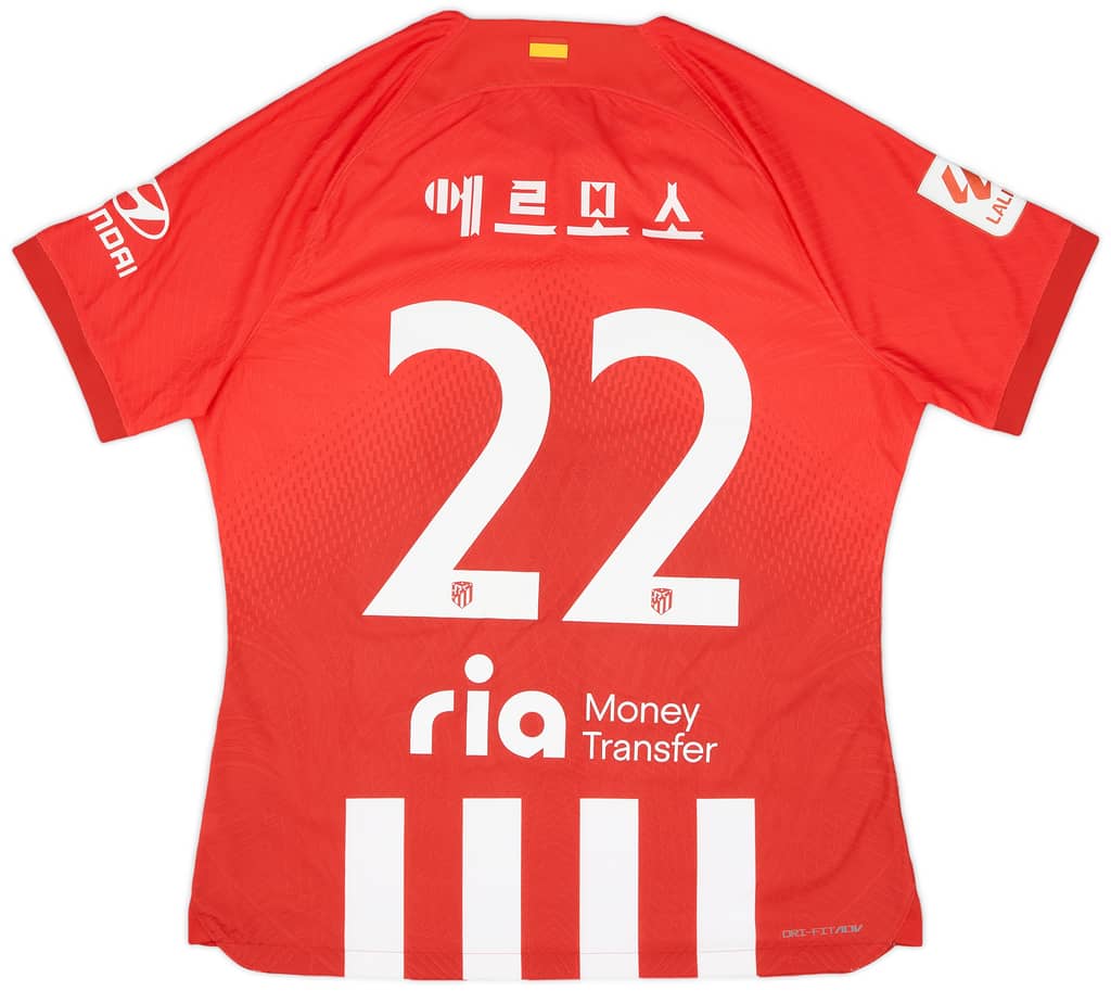2023-24 Atletico Madrid Match Issue Home Shirt #22 (M. Hermoso) v Man City