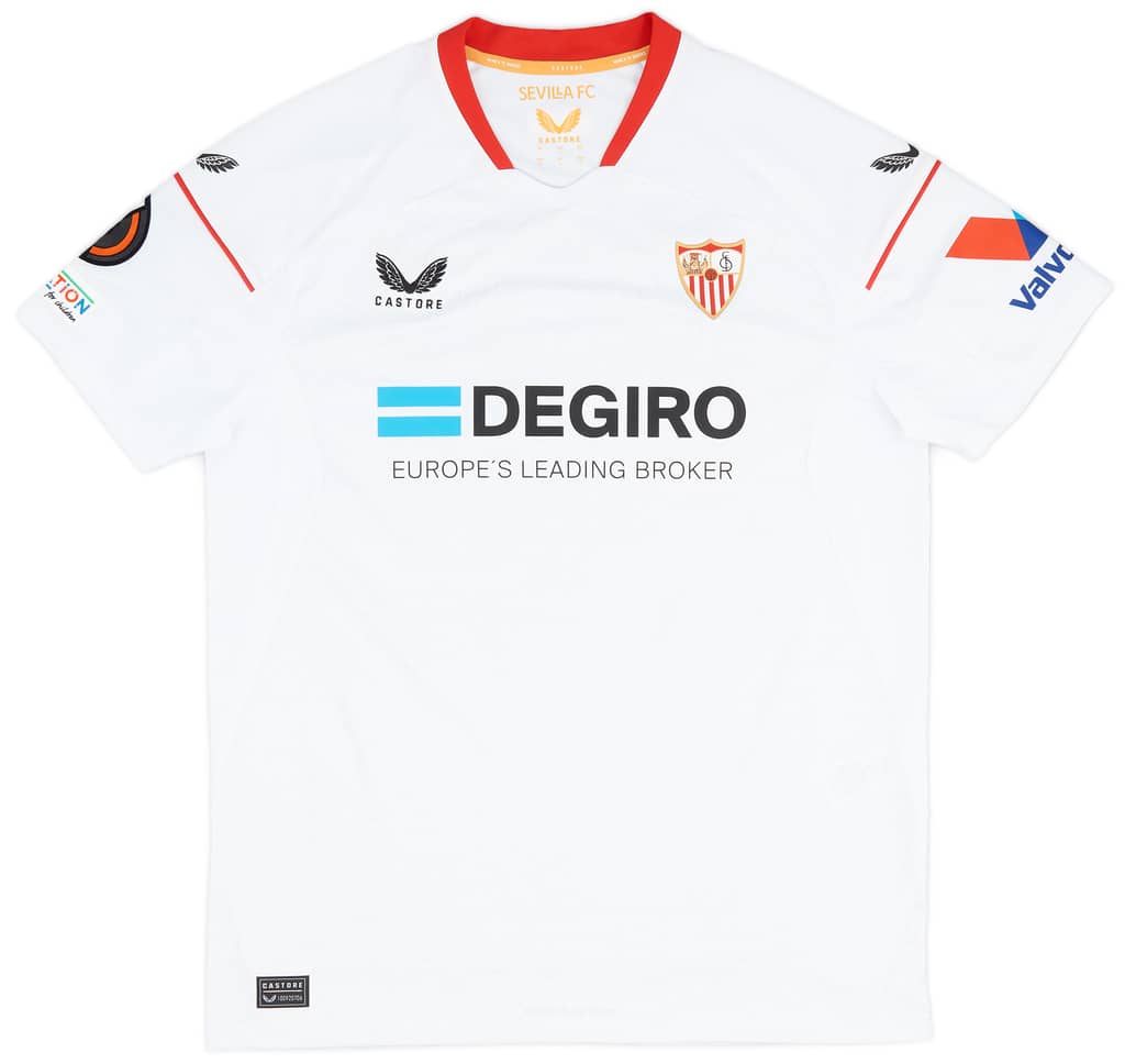 2022-23 Sevilla Match Issue Europa League Home Shirt L. Ocampos #55