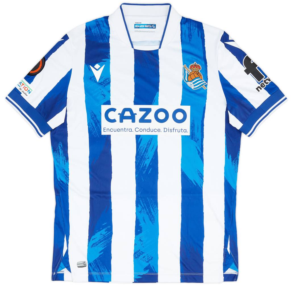 2022-23 Real Sociedad Match Issue Europa League Home Shirt Sadiq #25