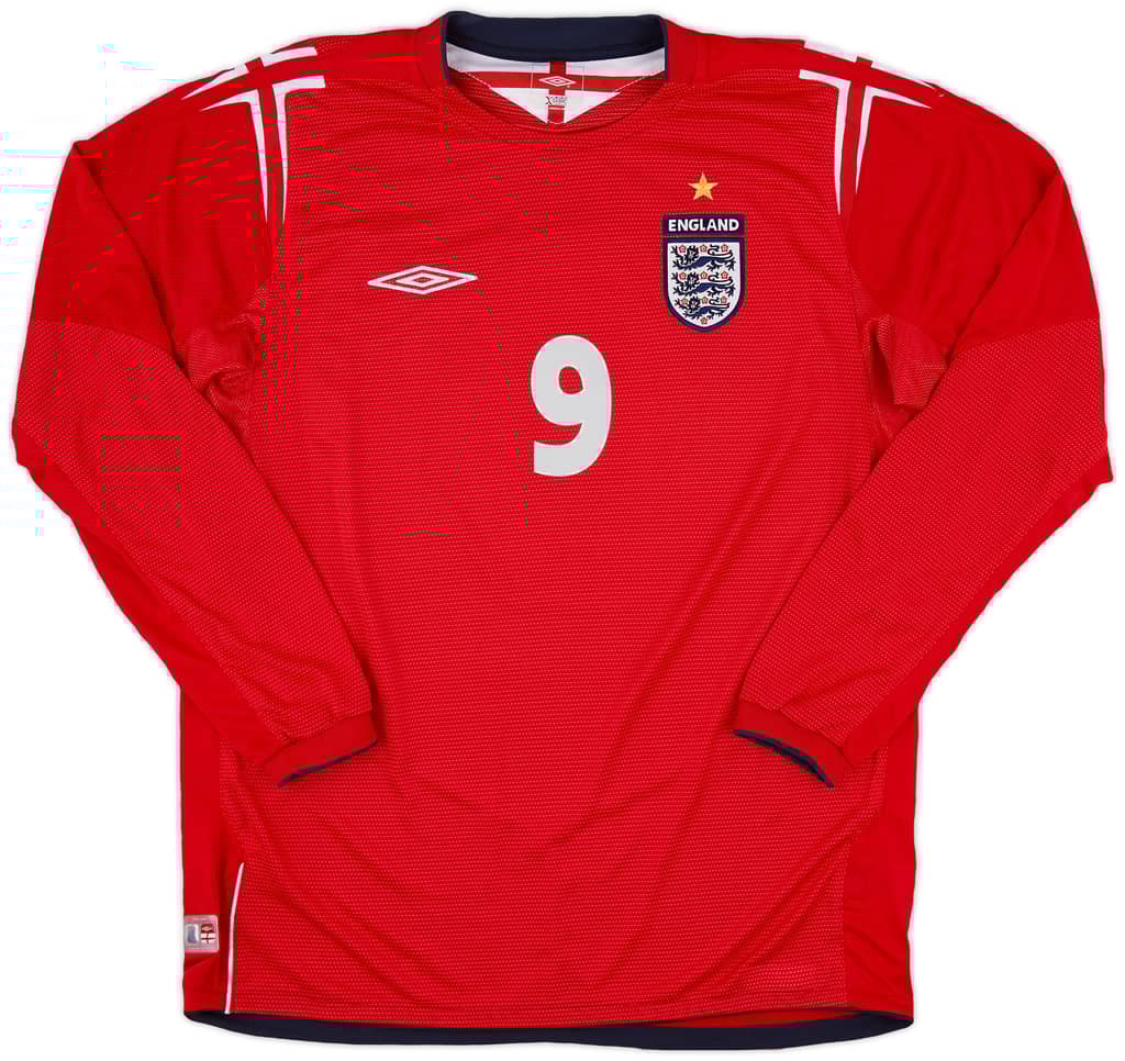 2004-06 England Away L/S Shirt Rooney #9 - 9/10 - (L)