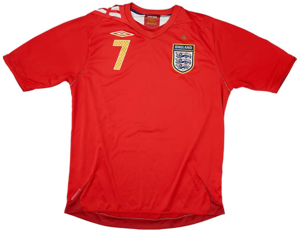 2006-08 England Away Shirt Beckham #7 - 6/10 - (L)