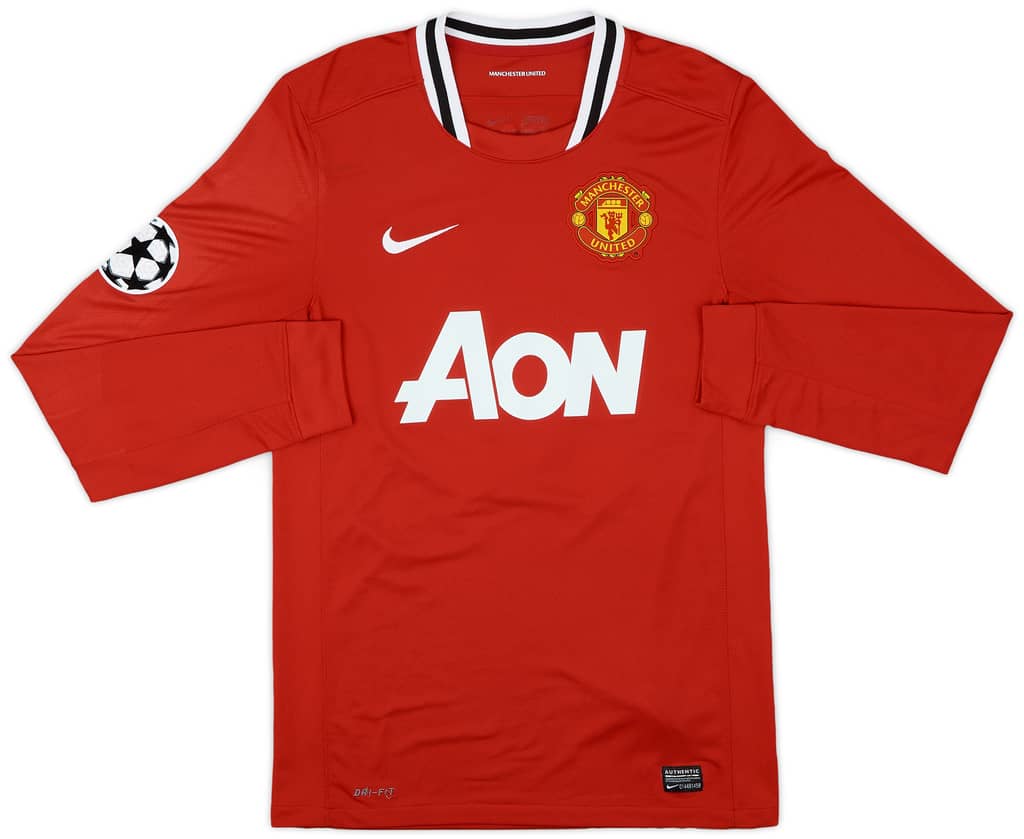 2011-12 Manchester United Home L/S Shirt Rooney #10 - 9/10 - (S)