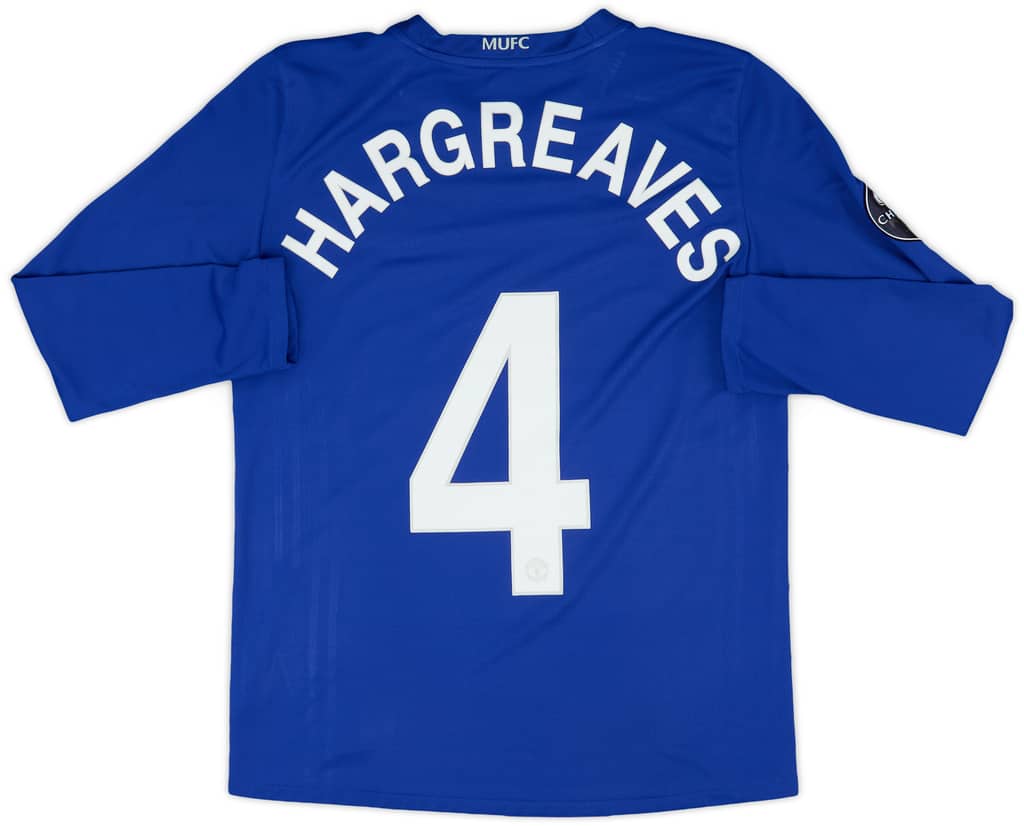 2008-09 Manchester United Third L/S Shirt Hargreaves #4 - 8/10 - (XL.Boys)