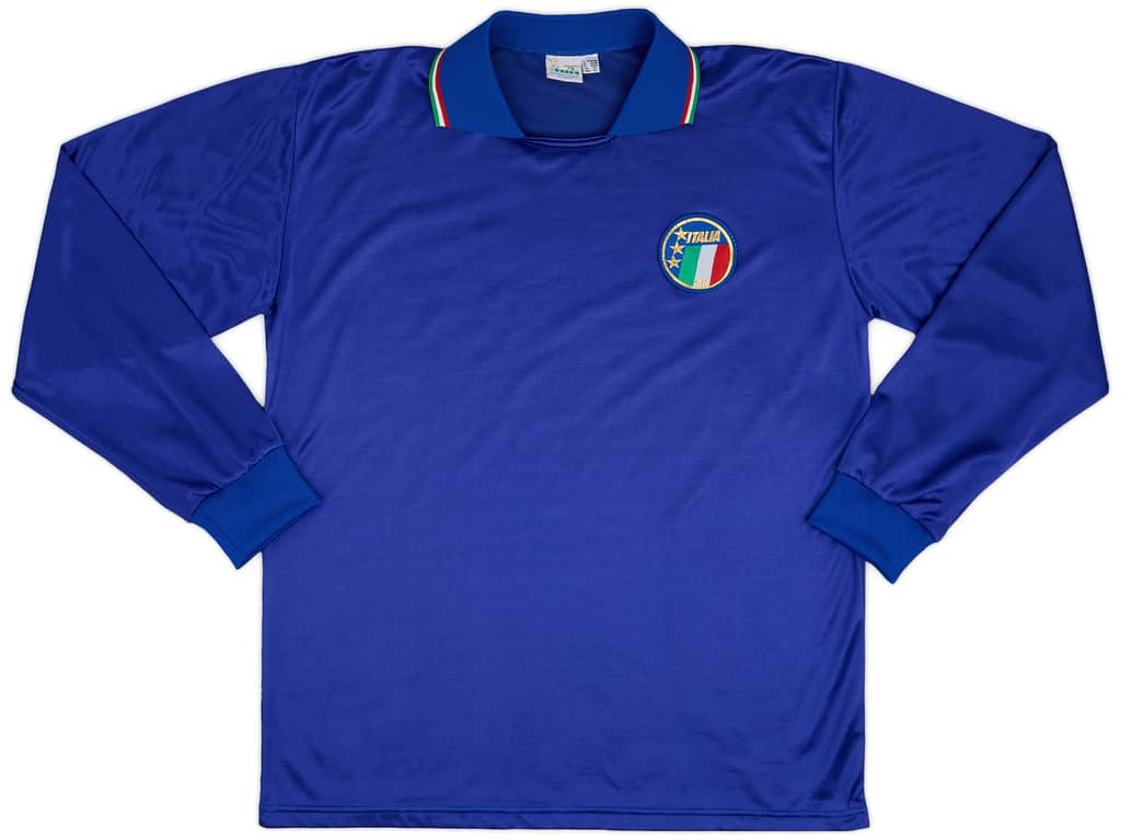 1986-91 Italy Home L/S Shirt - 9/10 - (XL)
