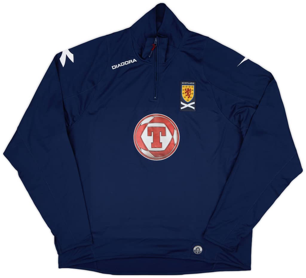 2008-09 Scotland Diadora 1/4 Zip Drill Top - 7/10 - (XL)