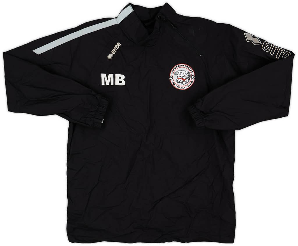2012-13 Hereford United Errea Staff Issue 1/4 Zip Drill Top 'MB' - 8/10 - (S)
