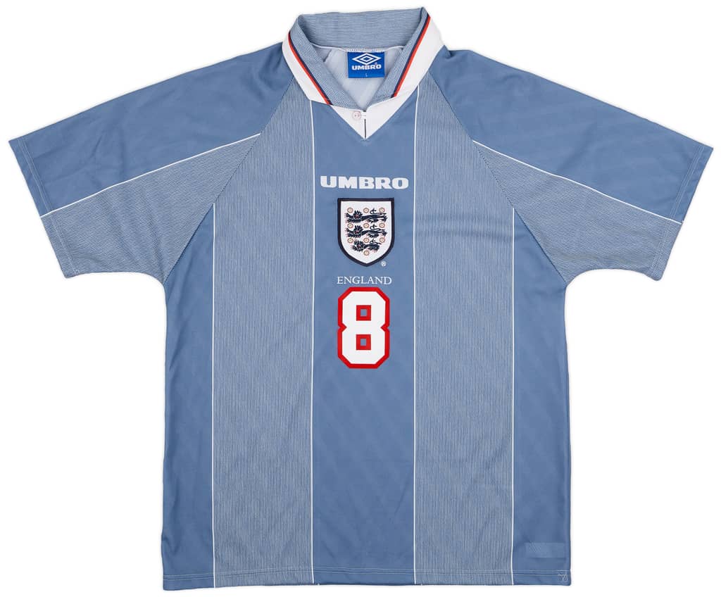 1996-97 England Away Shirt Gascoigne #8 - 9/10 - (L)