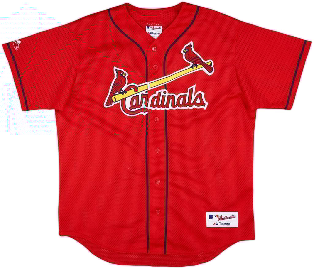 1998-00 St. Louis Cardinals Majestic Authentic Batting Practice Jersey - 8/10 - (L)