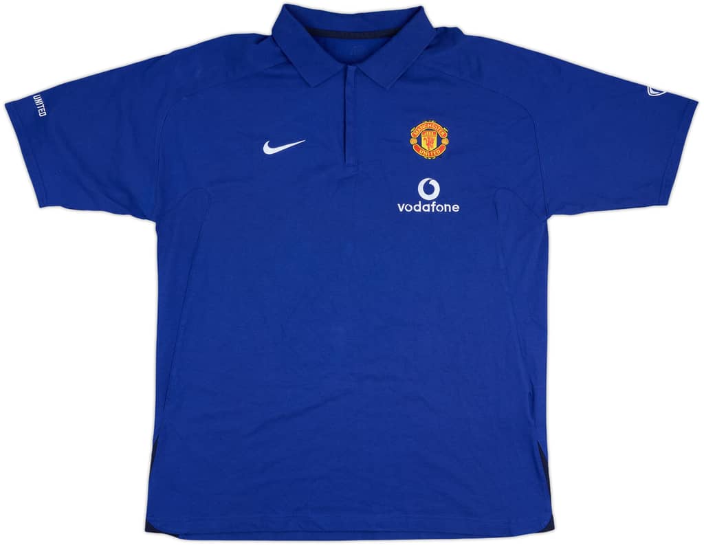 2002-03 Manchester United Nike 1/4 Zip Polo Shirt - 8/10 - (XL)