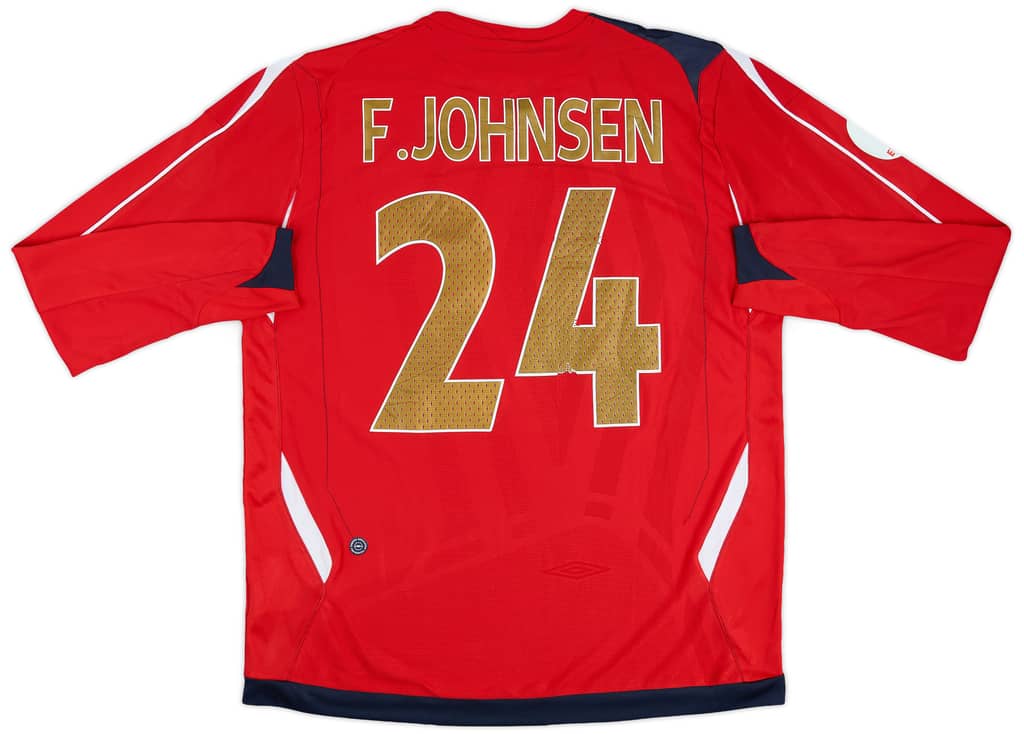 2006-08 Norway Match Issue Home L/S Shirt F. Johnsen #24