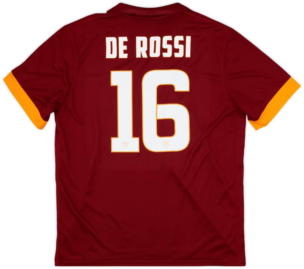 2014-15 Roma Home Shirt De Rossi #16 - 8/10 - (XL)
