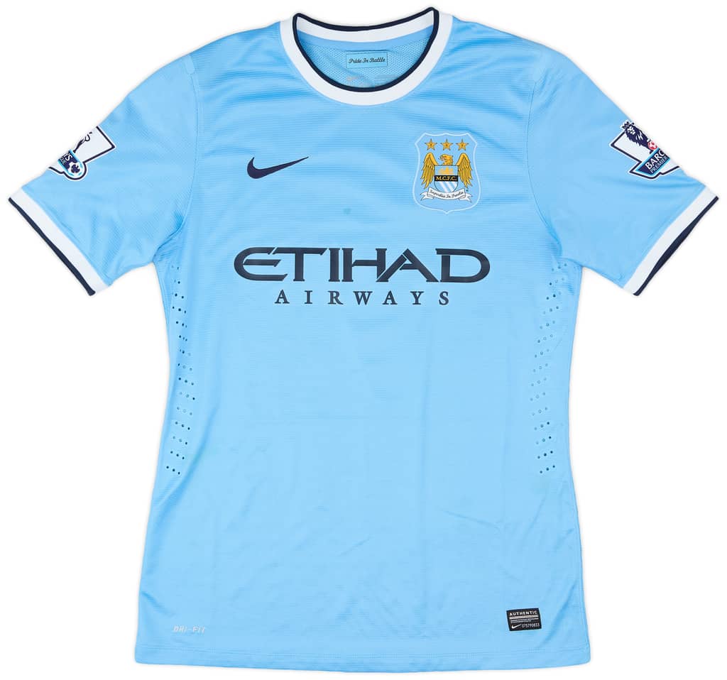 2013-14 Manchester City Match Issue Home Shirt Milner #7