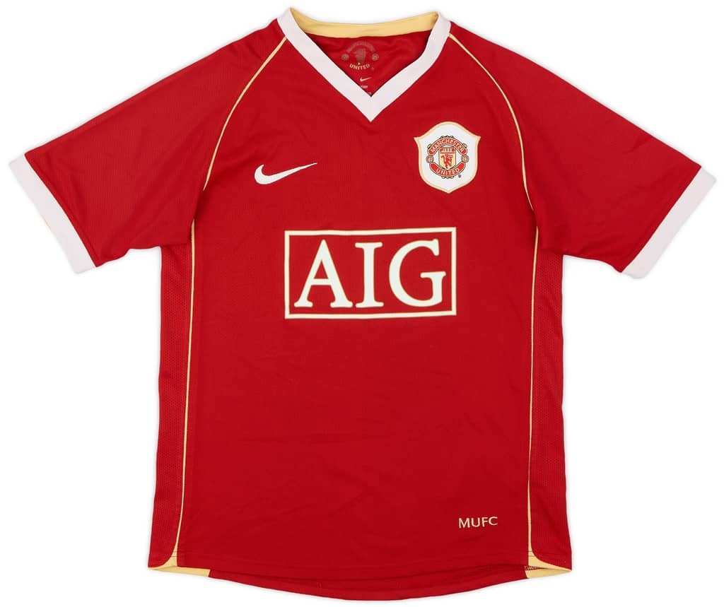 2006-07 Manchester United Home Shirt - 7/10 - (M.Boys)