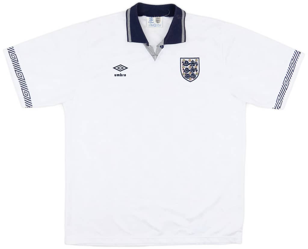 1990-92 England Home Shirt - 9/10 - (XL)