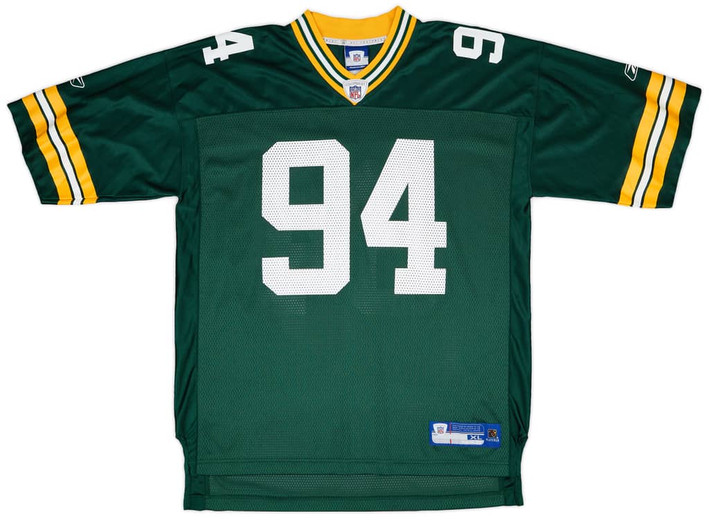 2005-06 Green Bay Packers Gbaja-Biamila #94 Reebok On Field Home Jersey - 9/10 - (XL)