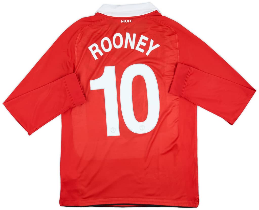 2010-11 Manchester United Home L/S Shirt Rooney #10 - 6/10 - (M)