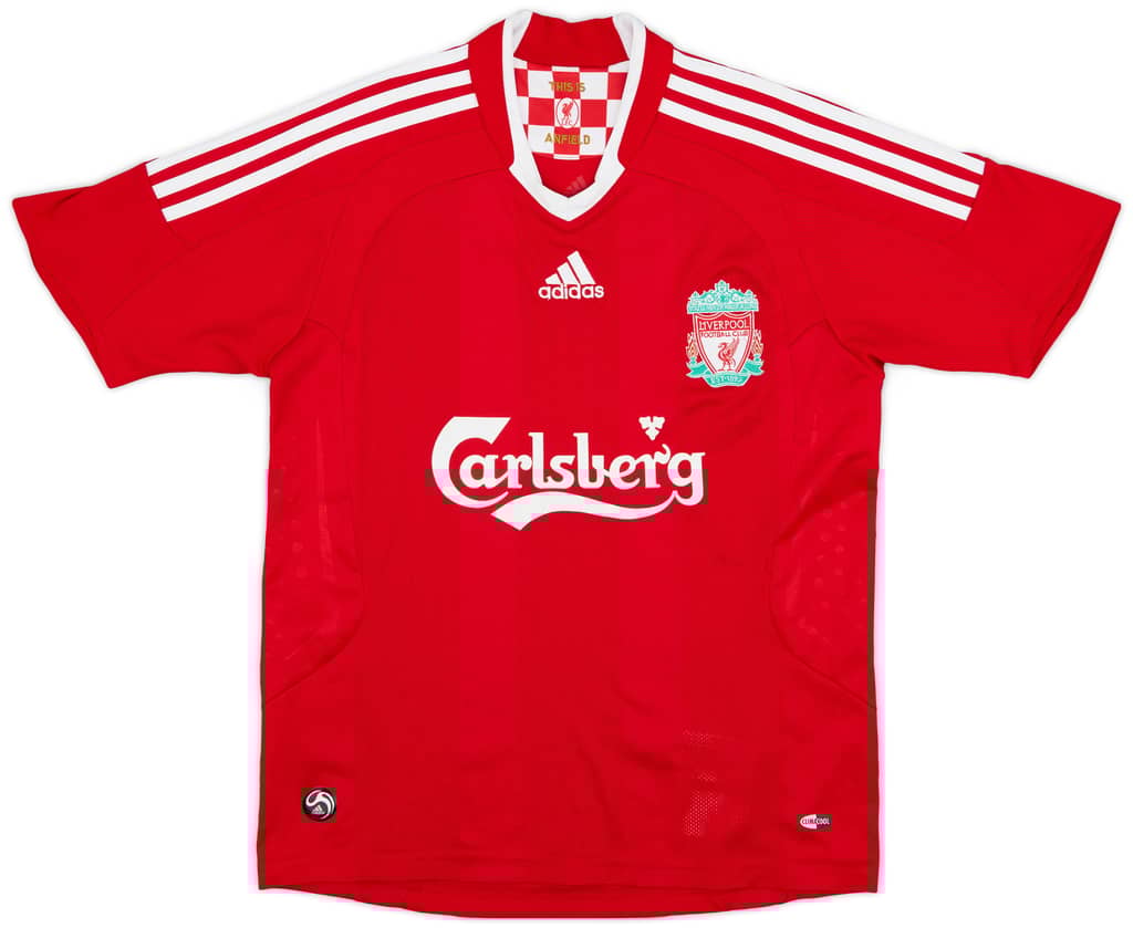 2008-10 Liverpool Home Shirt - 7/10 - (XL.Boys)