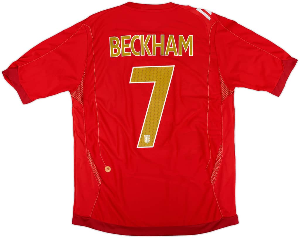 2006-08 England Away Shirt Beckham #7 - 6/10 - (L)