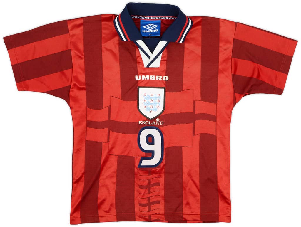 1997-99 England Away Shirt Shearer #9 - 8/10 - (S.Boys)