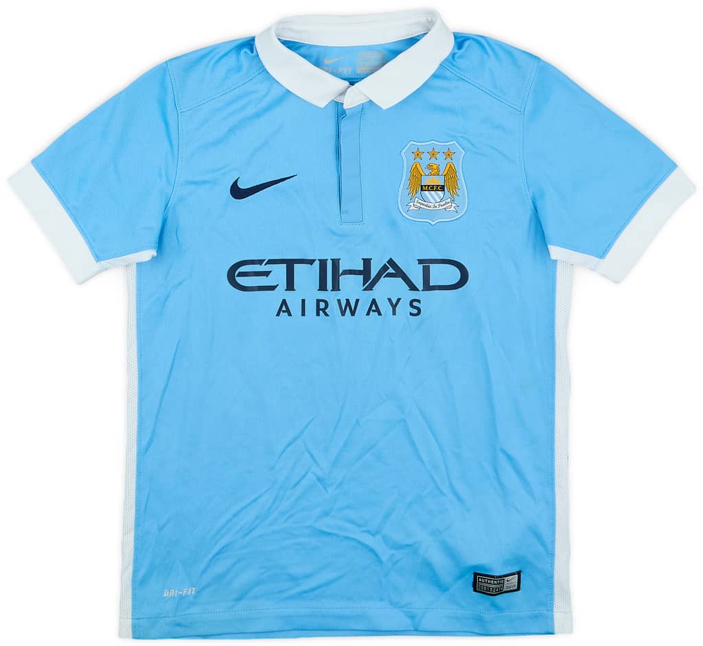 2015-16 Manchester City Home Shirt - 7/10 - (M.Boys)