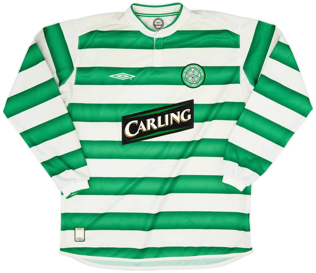 2003-04 Celtic Home L/S Shirt Petrov #19 - 5/10 - (L)