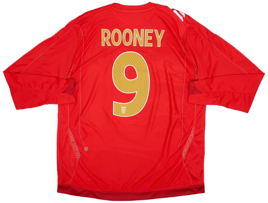 2006-08 England Away L/S Shirt Rooney #9 - 9/10 - (XL)