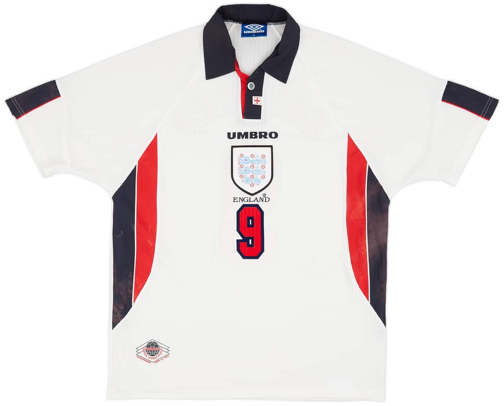 1997-99 England Home Shirt Shearer #9 - 6/10 - (XL)
