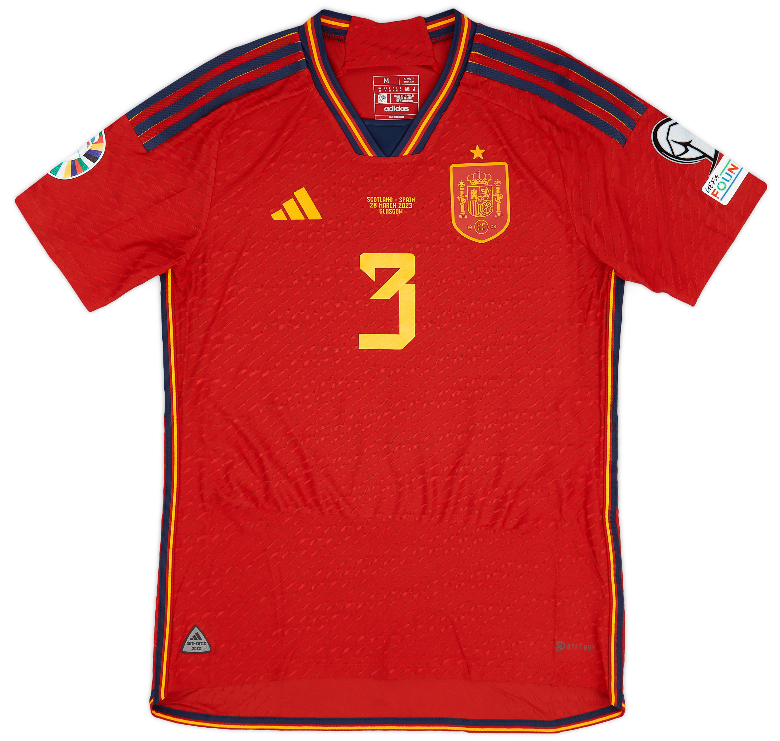 2022-23 Spain Match Issue Home Shirt David García #3