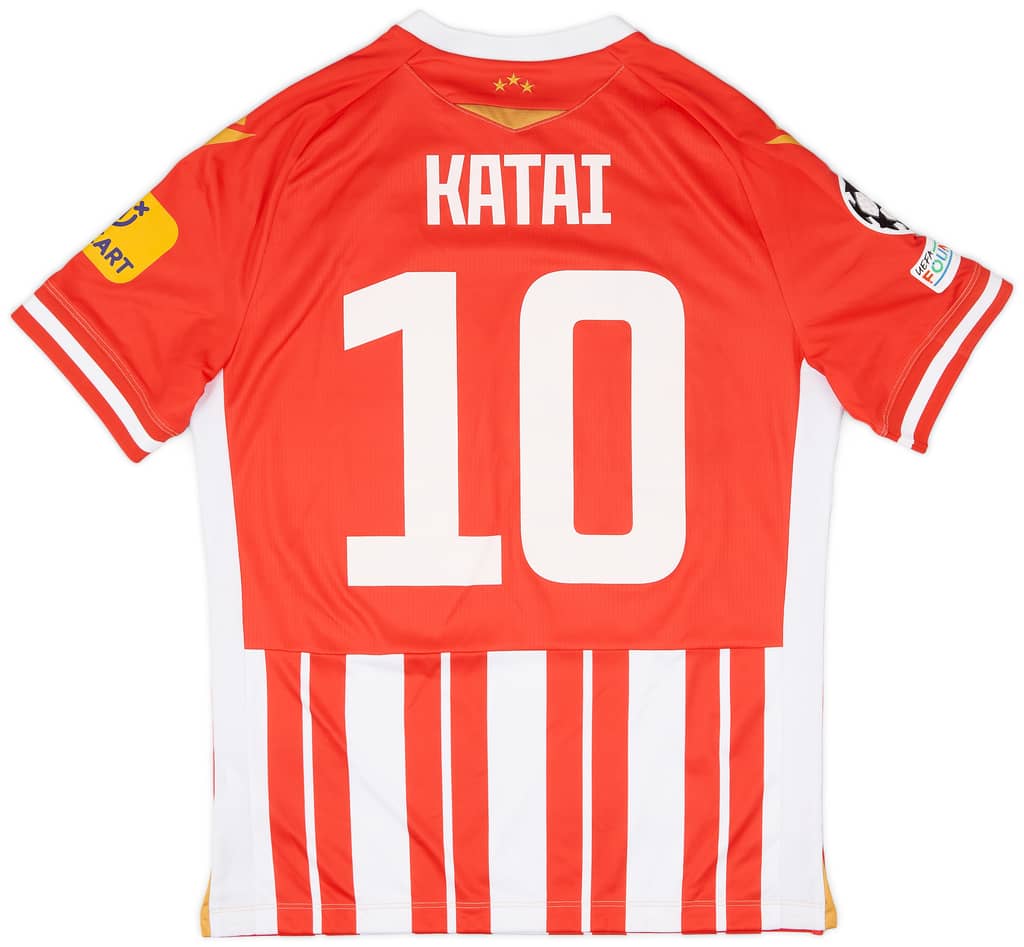 2023-24 Red Star Belgrade Match Issue Champions League Home Shirt Katai #10