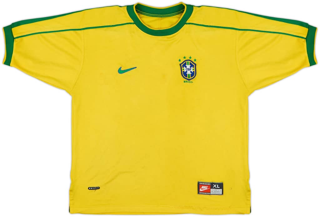 1998-00 Brazil Home Shirt - 6/10 - (XL.Boys)