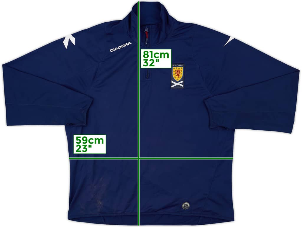 2006-07 Scotland Diadora 1/4 Zip Drill Top - 7/10 - (XXL)
