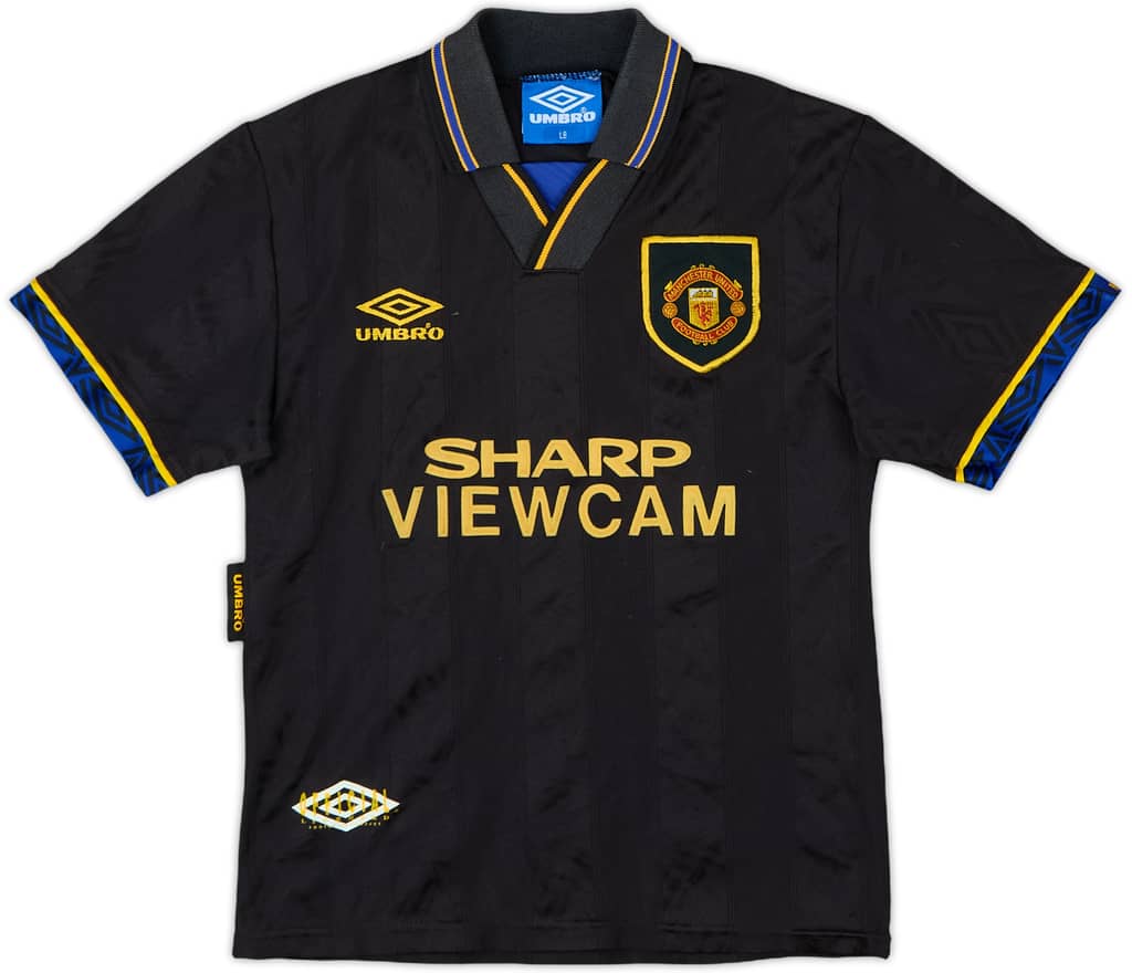 1993-95 Manchester United Away Shirt - 8/10 - (L.Boys)