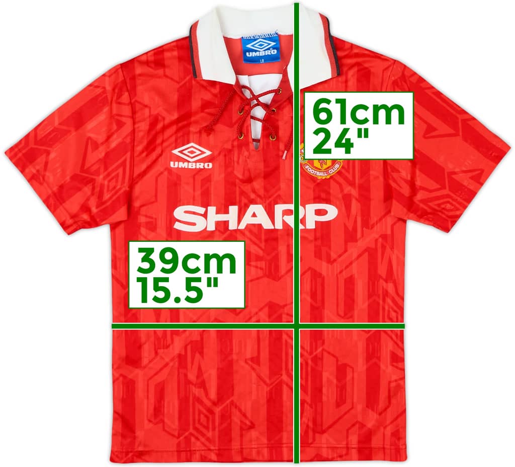 1992-94 Manchester United Home Shirt - 8/10 - (L.Boys)