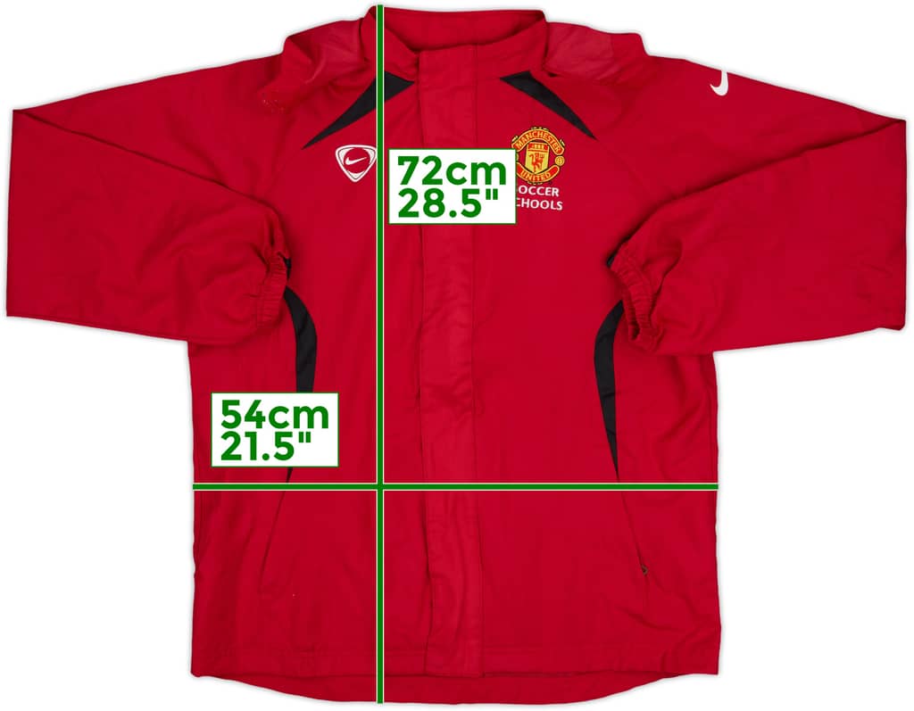2008-09 Manchester United Soccer Schools Nike Hooded Rain Jacket - 9/10 - (XL.Boys)