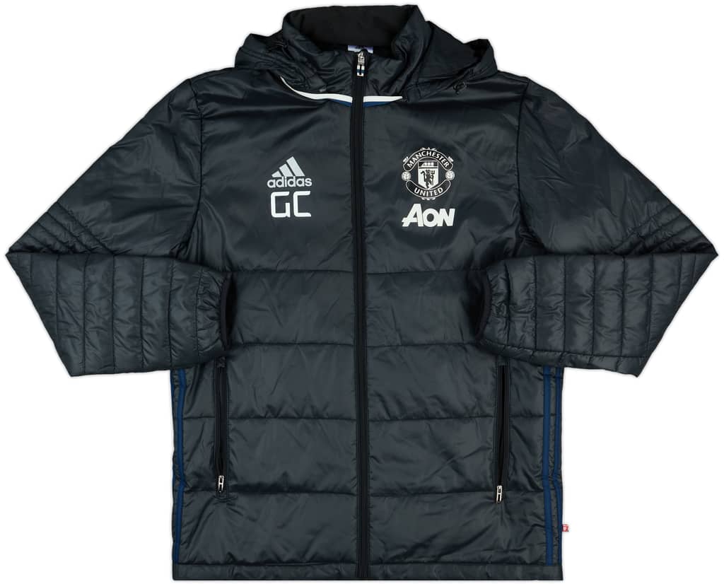 2016-17 Manchester United Staff Issue Hooded Padded Bench Coat 'GC'