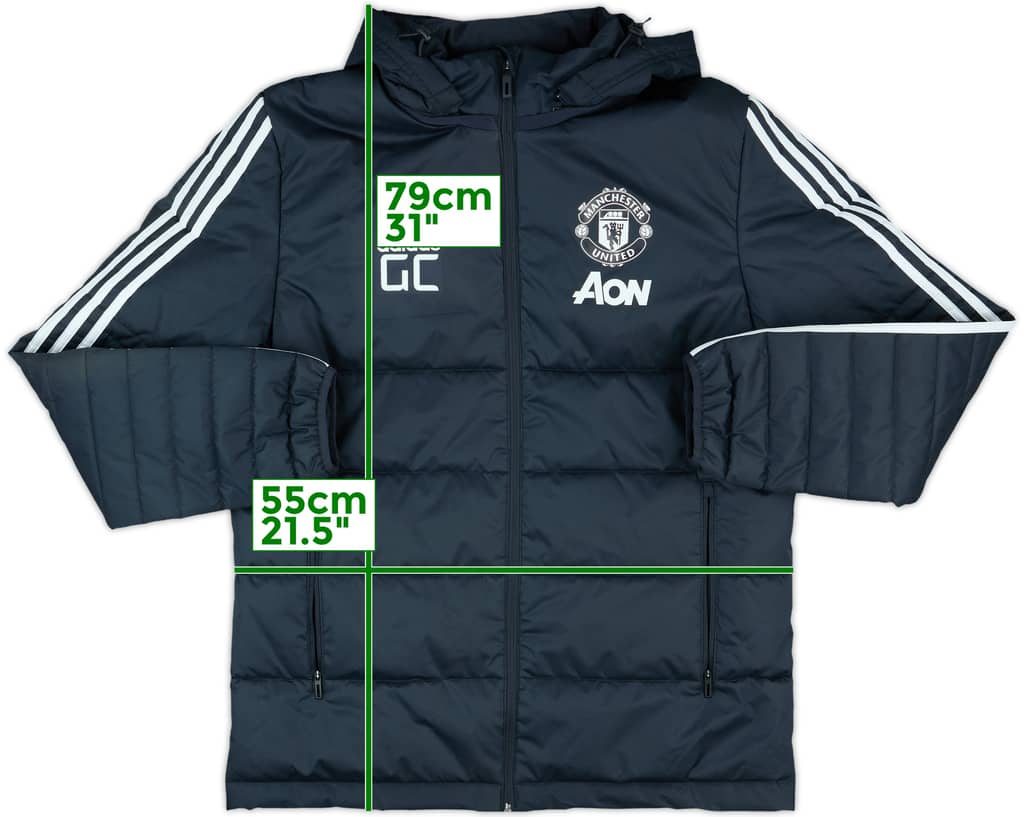  2017-18 Manchester United Staff Issue Hooded Padded Bench Coat 'GC'