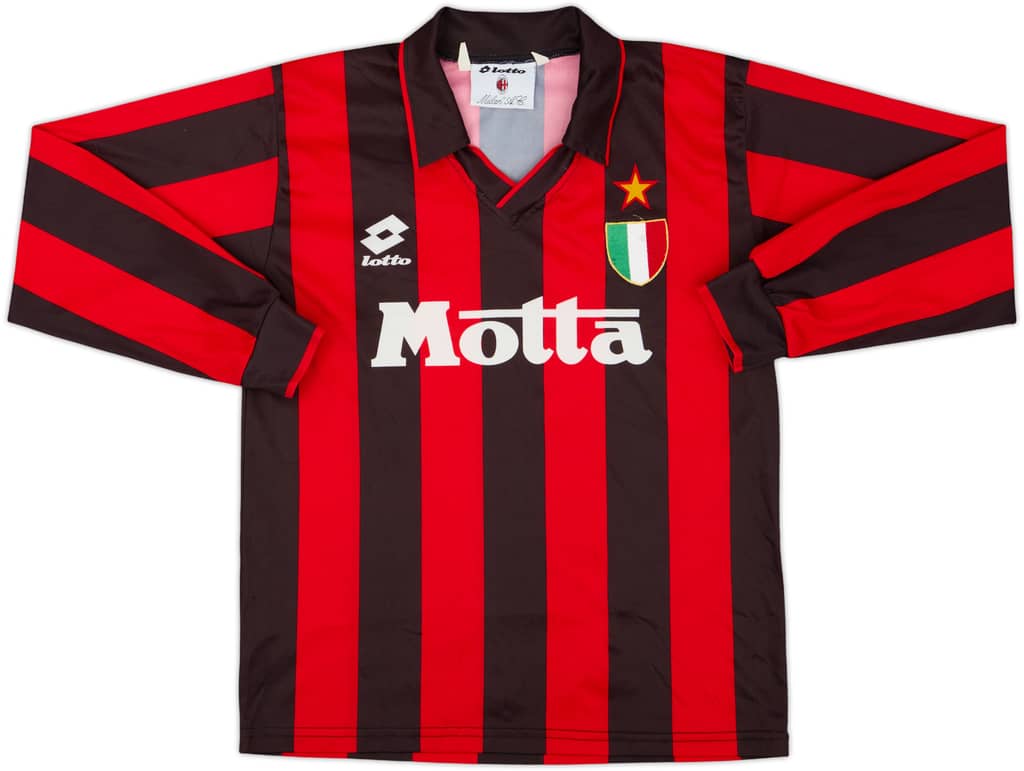 1993-94 AC Milan Home L/S Shirt - 8/10 - (XL.Boys)