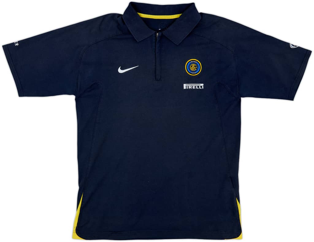 2005-06 Inter Milan 1/4 Zip Polo Shirt - 6/10 - (L)