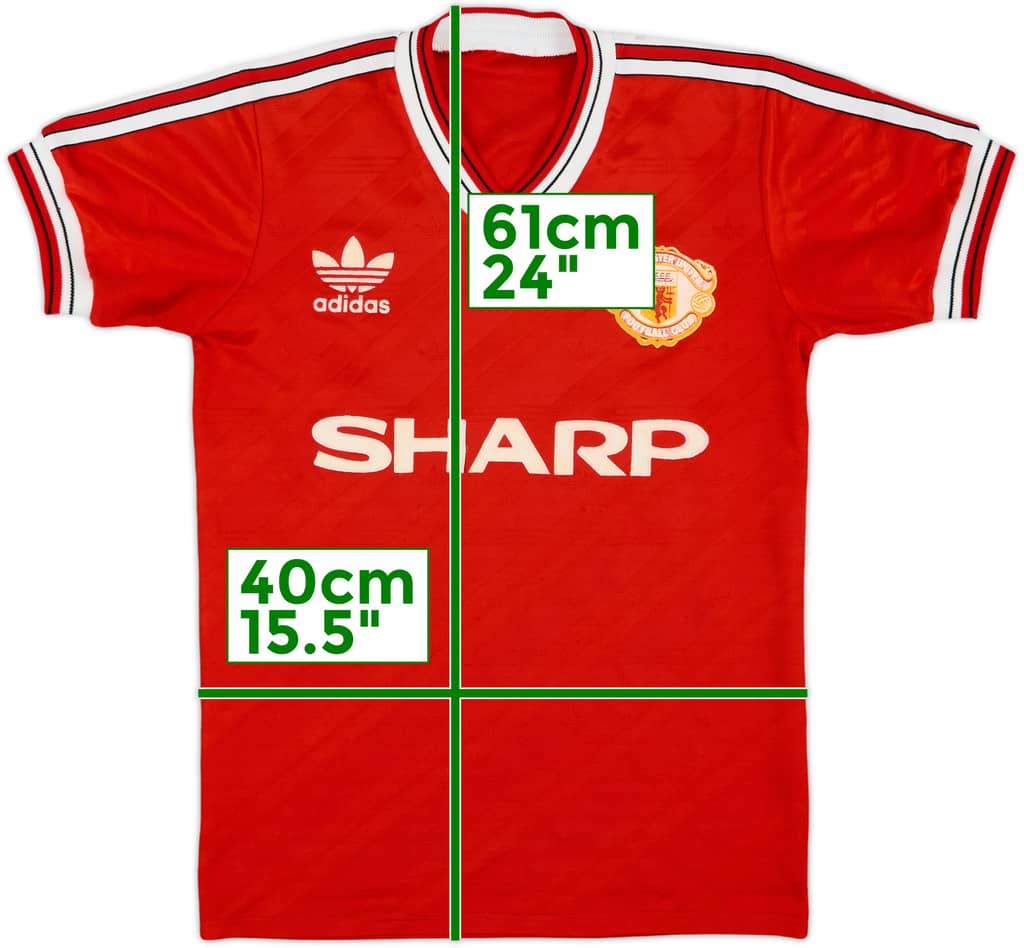 1986-88 Manchester United Home Shirt - 7/10 - (L.Boys)
